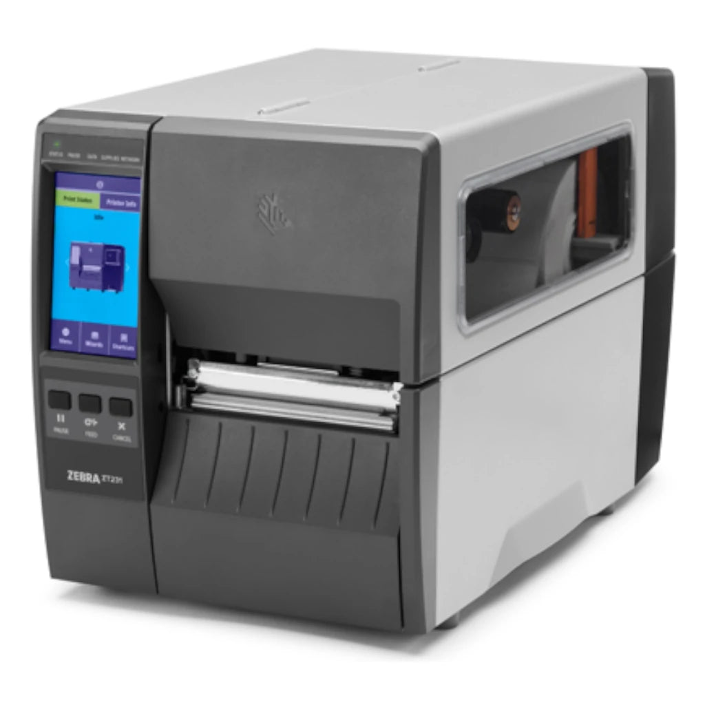 Impresora Zebra ZT231 TD 4" 203 Dpi Puerto Serial Usb RJ-45 BTO Usb Cortadora con Bandeja de Recogida EZPL