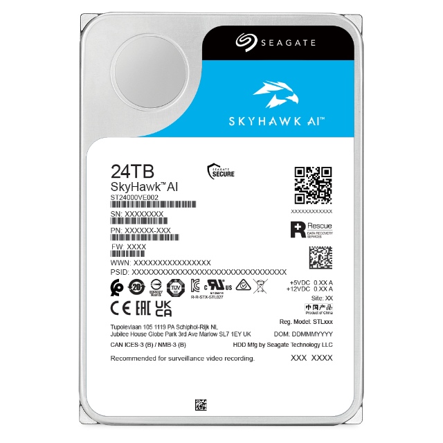 Disco Duro para Videovigilancia Seagate SkyHawk 24TB 3.5 SATA III 6 Gbit/s 7200RPM 512MB Cache