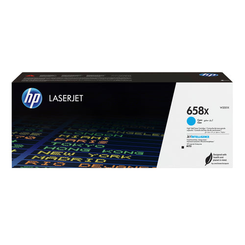 Toner HP LaserJet 658X Cian Alto Rendimiento