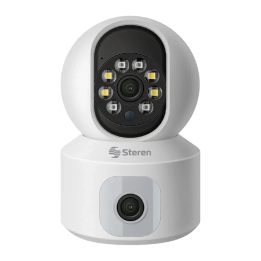 Cámara de Seguridad Doble Lente 2MP/VGA 92° WiFi con Detección de Movimiento
