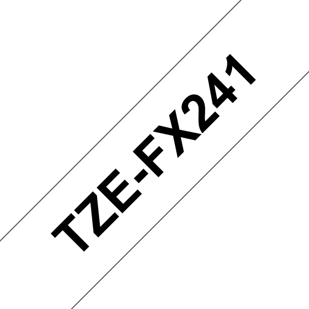 Cinta Brother TZEFX241 Negro sobre Blanco Flexible 3/4