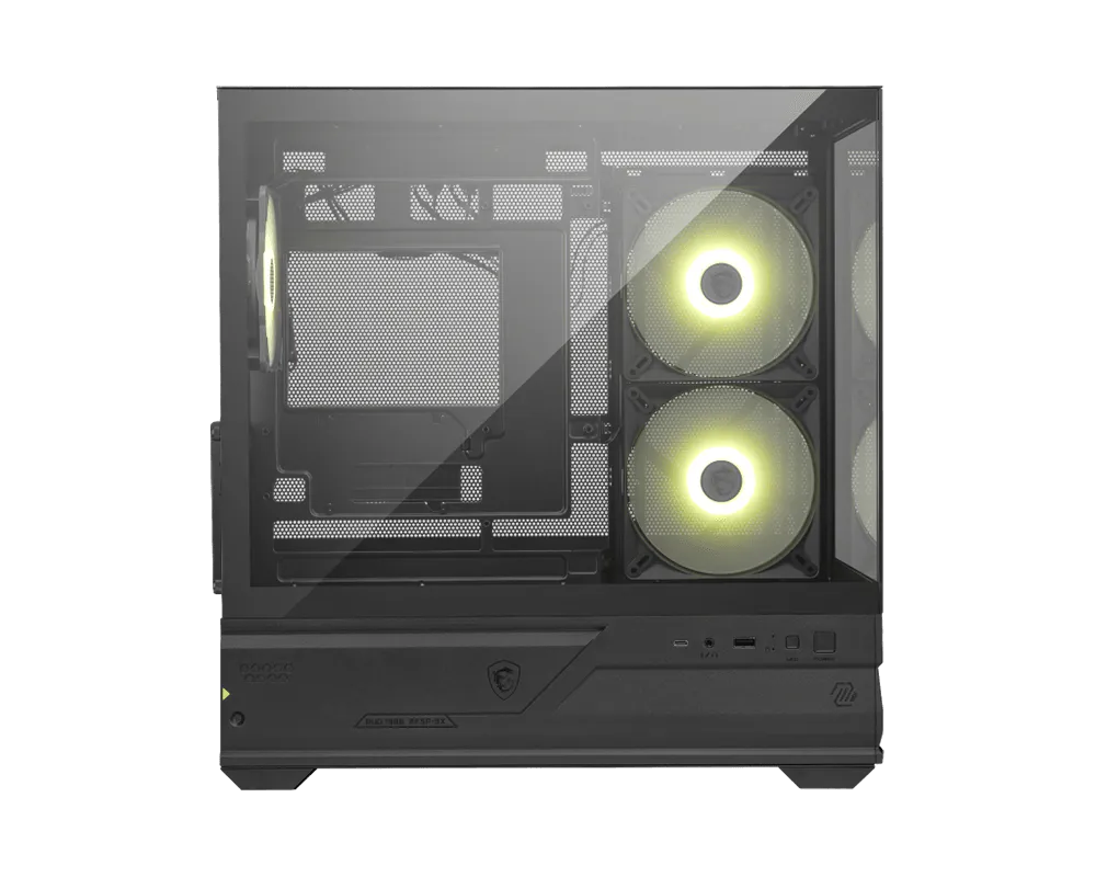 Gabinete Gamer MSI MAG PANO M110R Micro-ATX Vista Panorámica 270° Cristal Templado Negro
