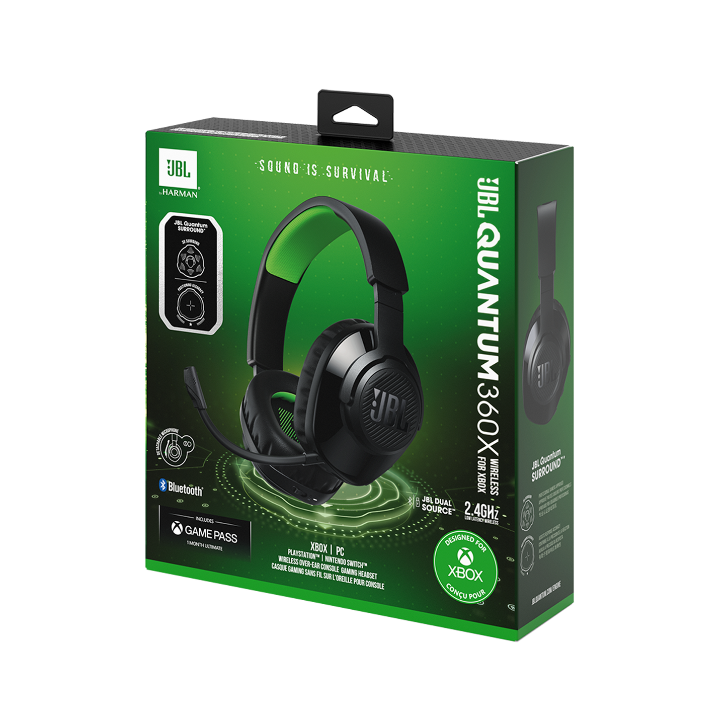 Auriculares inalámbricos JBL supraaurales para juegos JBL Quantum 360X para Xbox color negro/verde