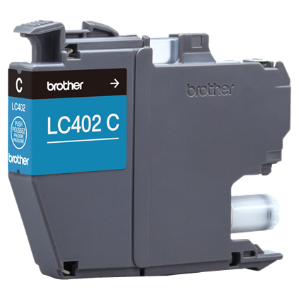Tinta Brother LC402C Alto Rendimiento Hasta 550 Páginas Color Cian