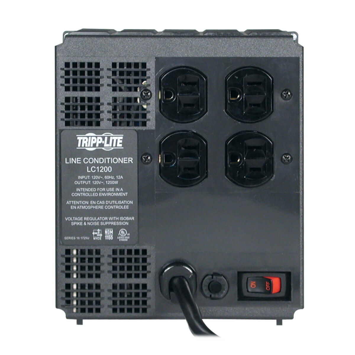 Regulador tripp lite 1200watts protector isobar 4 receptacul