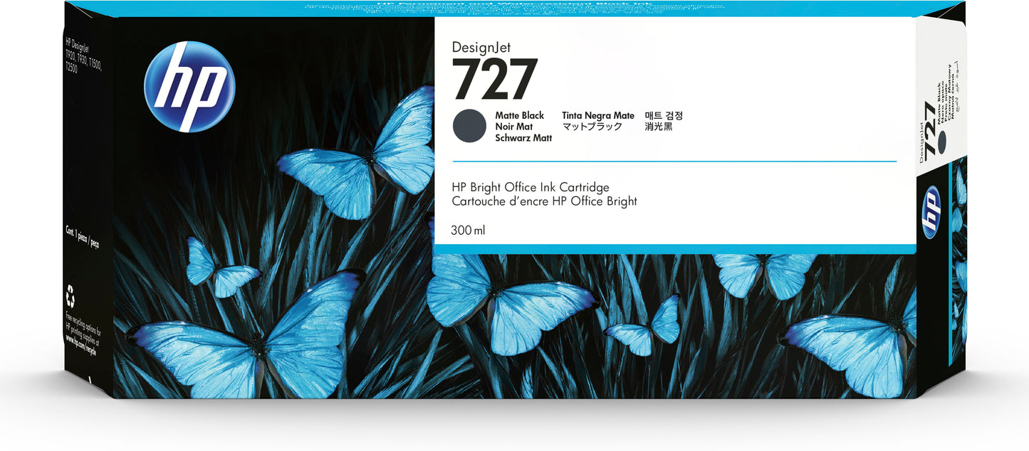 Tinta hp lf negro mate designjet 727 300ml