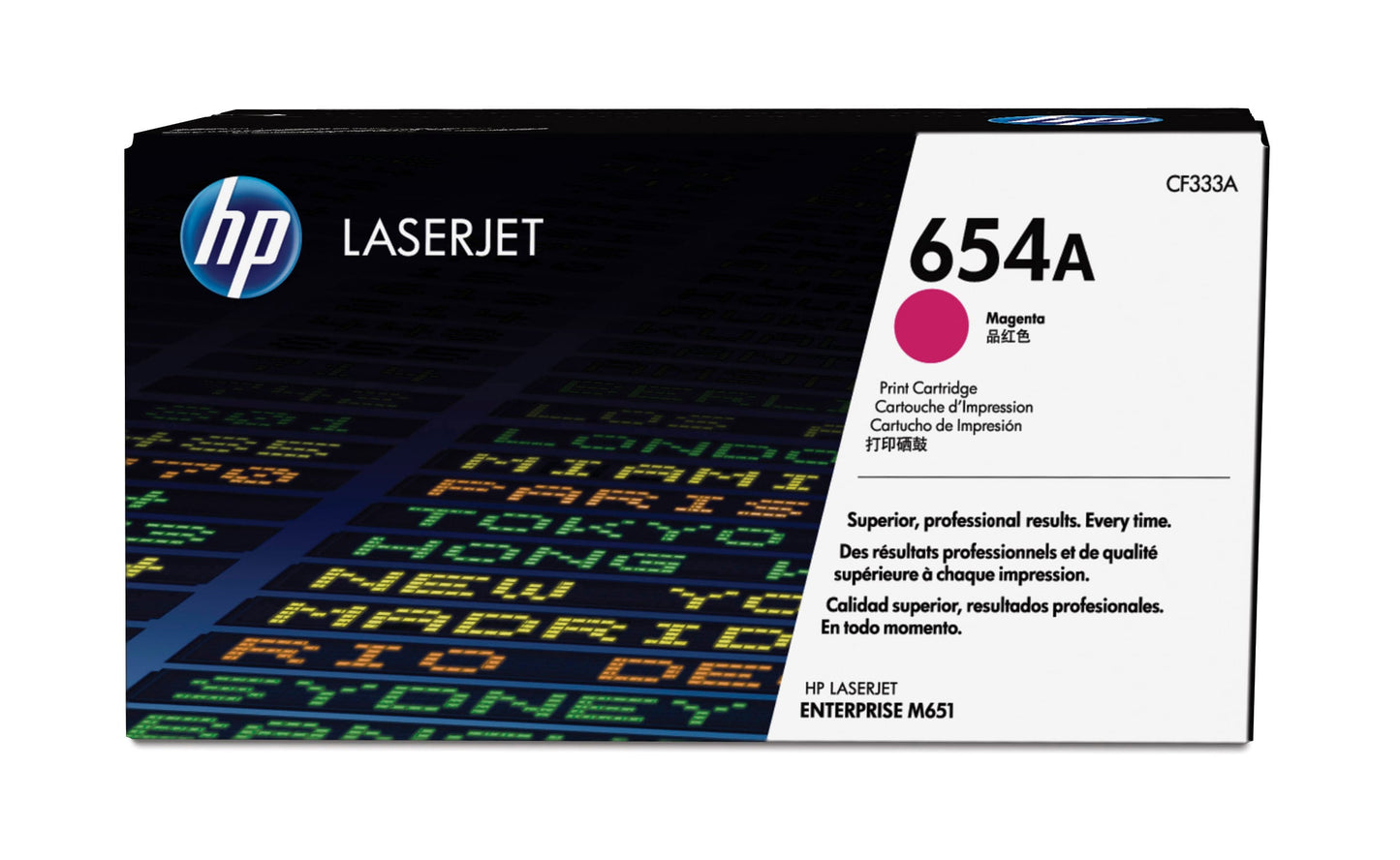 Cartucho Tóner original HP 654A LaserJet Magenta