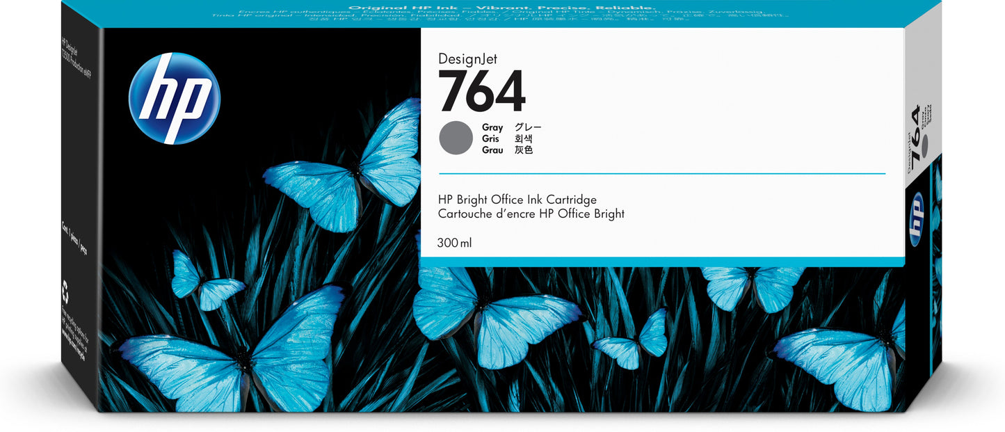 Tinta hp lf 764 designjet gris 300ml