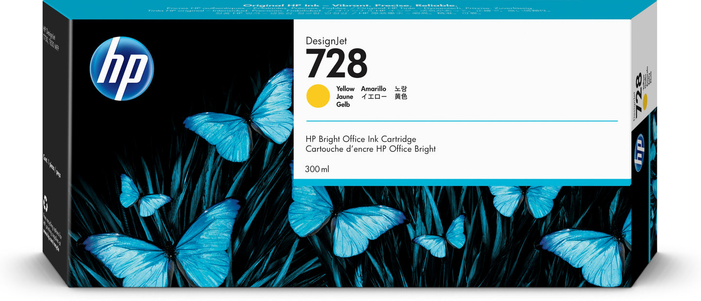 Tinta hp lf 728 designjet amarillo 300ml