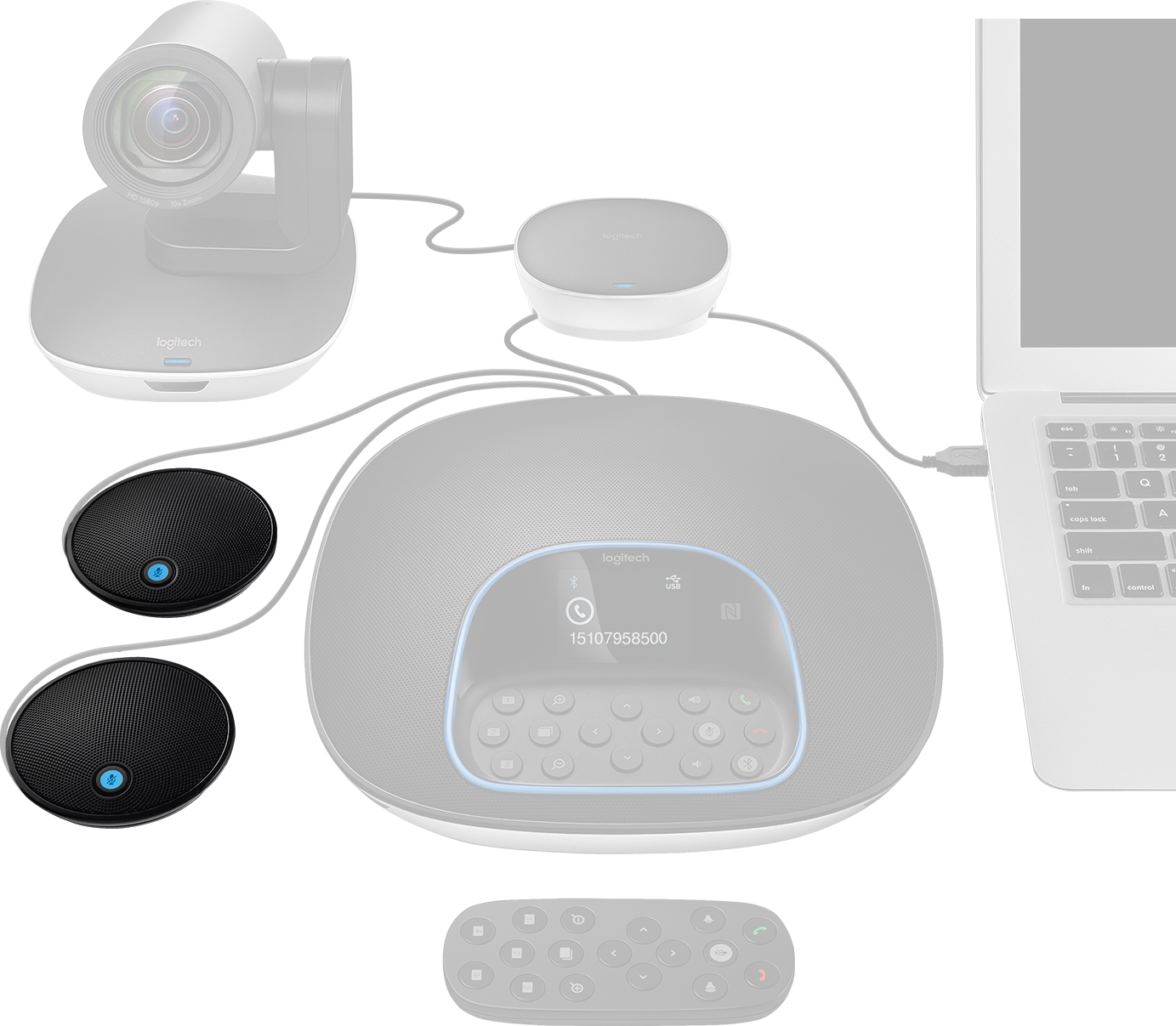 Micrófonos Logitech Expansion Group LED Sonido Superior Color Negro