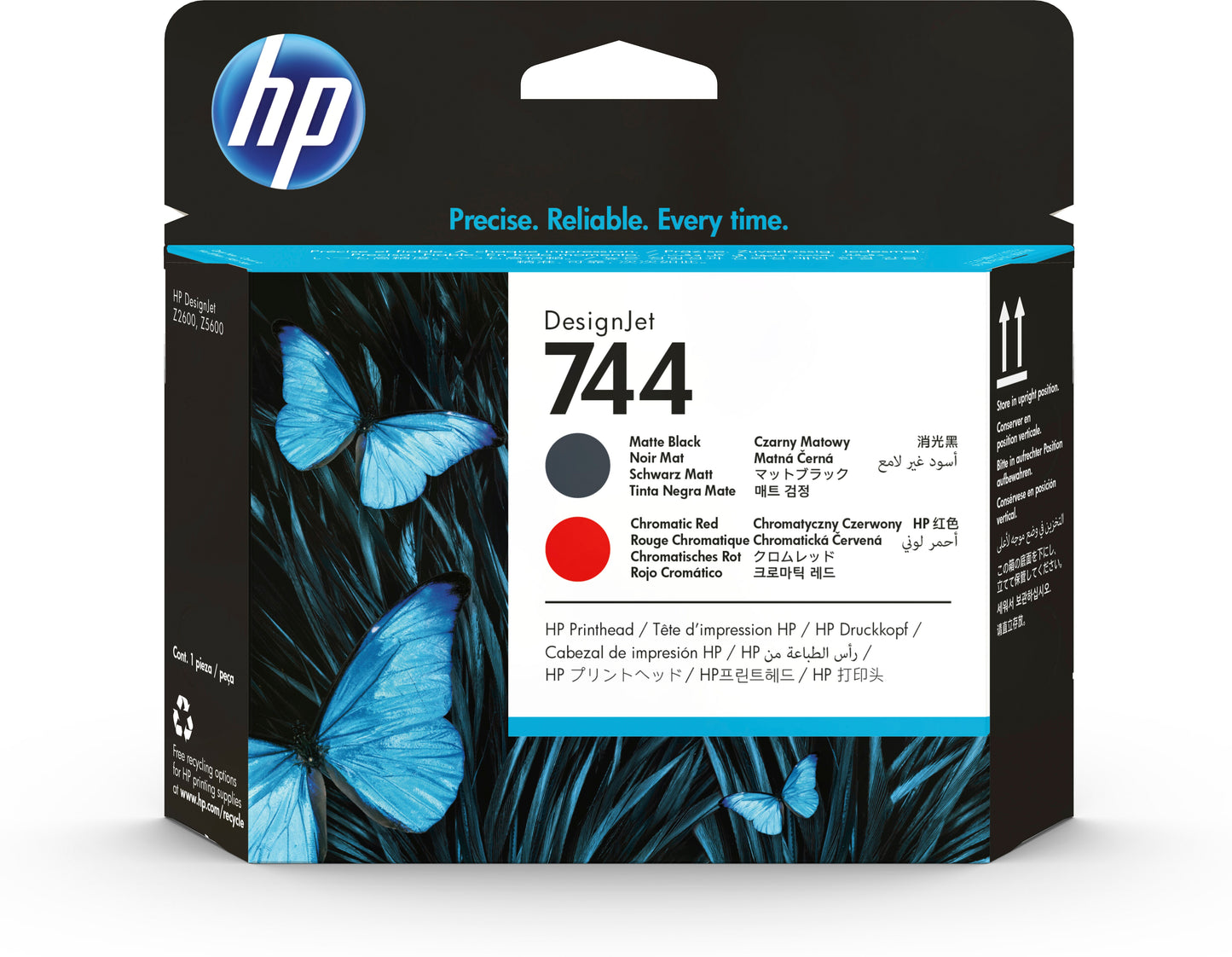 Cabezal hp lf 744 designjet negro mate/rojo cromatico
