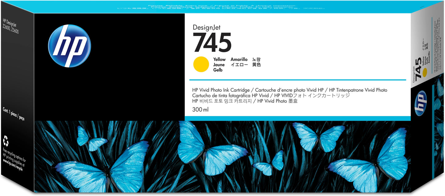 Tinta hp lf 745 designjet amarillo 300ml