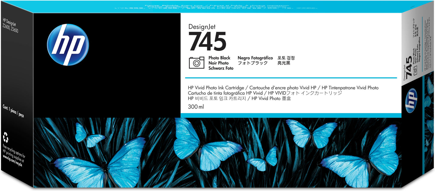 Tinta hp lf 745 designjet negro photo 300ml