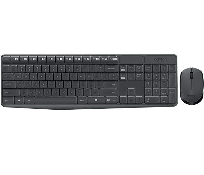 Kit Teclado y Mouse Logitech MK235 Inalámbrico USB Color Negro