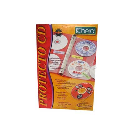 Mica kinera protectora cd p/4 bolsa c/10 pzas