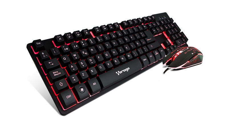 Kit Teclado y Mouse Vorago Start The Game Retroiluminado USB