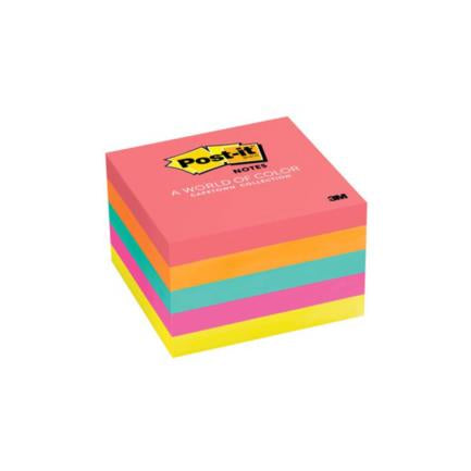 Notas 3M Post-It 3X3 Neon 5 Blocks C/75 Hojas