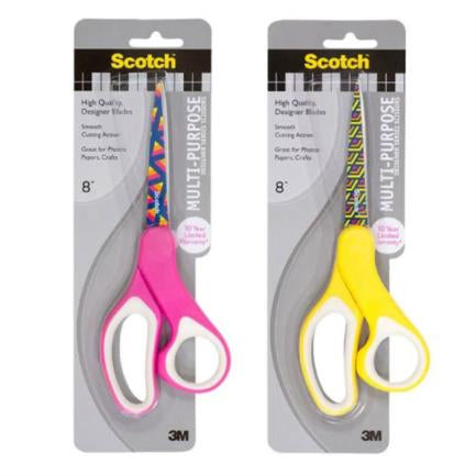 Tijera 3M Scotch 8" 1428-POB Multipropósitos con Diseños
