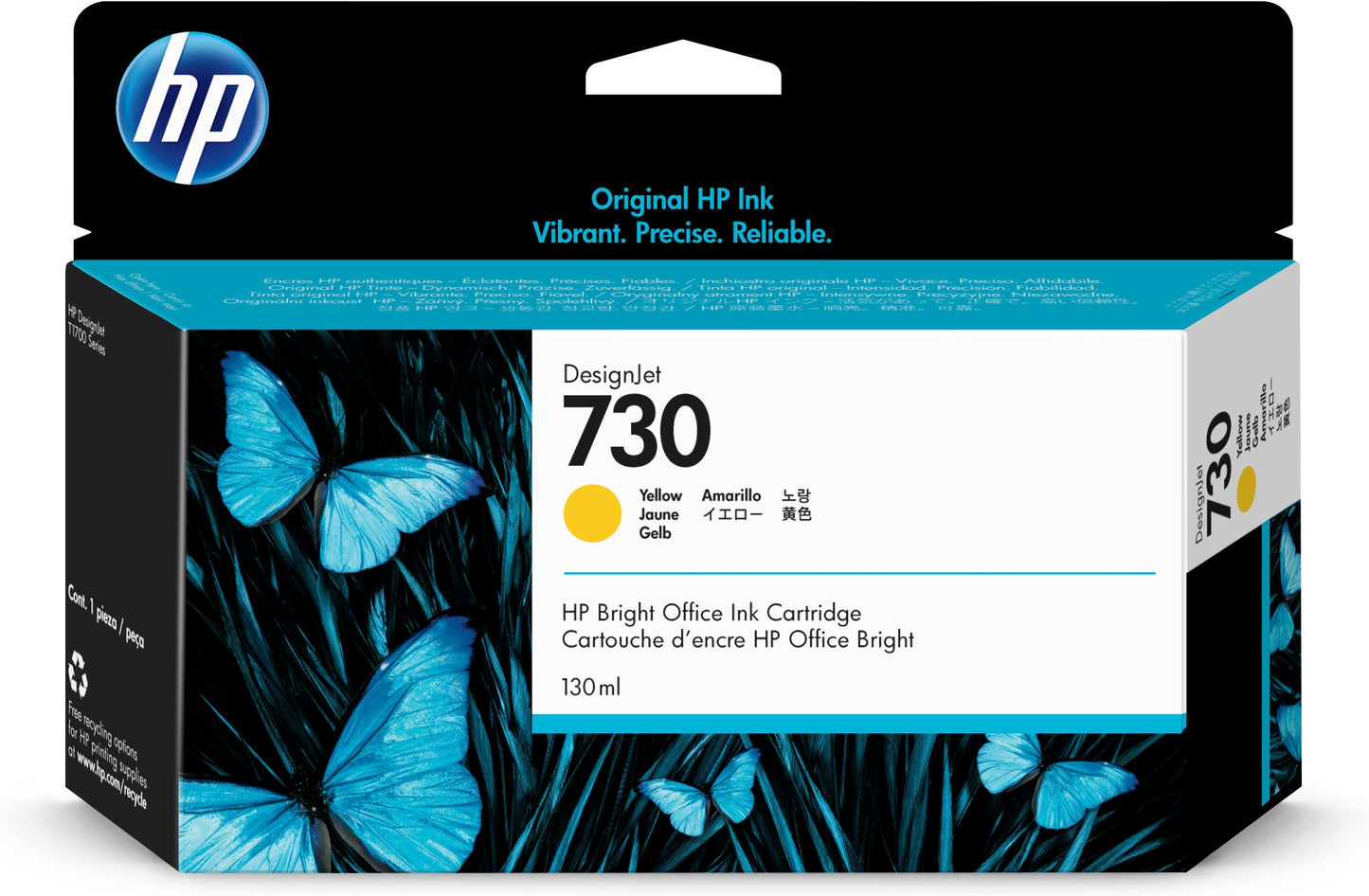 Tinta HP DesignJet 730 130ml Color Amarillo