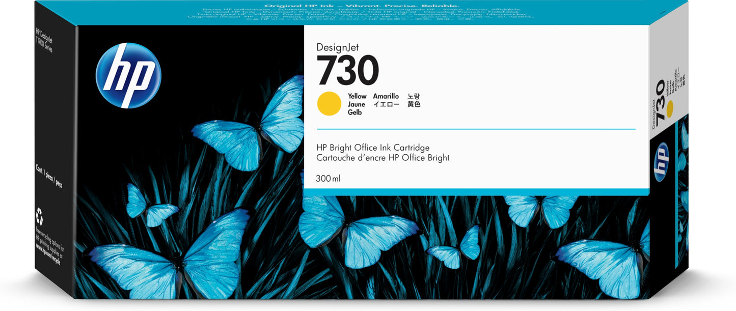 Tinta HP DesignJet 730 300ml Color Amarillo