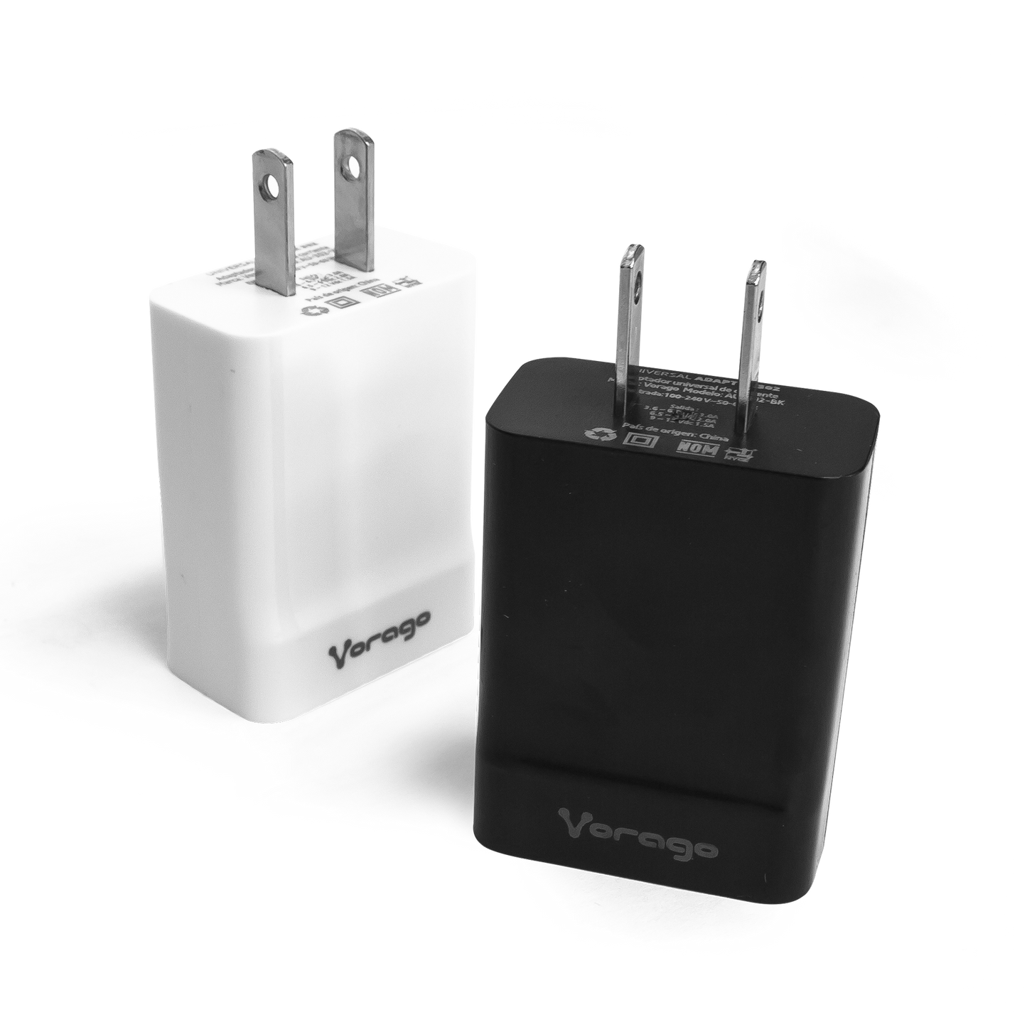 Cargador Vorago AU-302 Pared Carga Rápida 2.4A USB Color Blanco