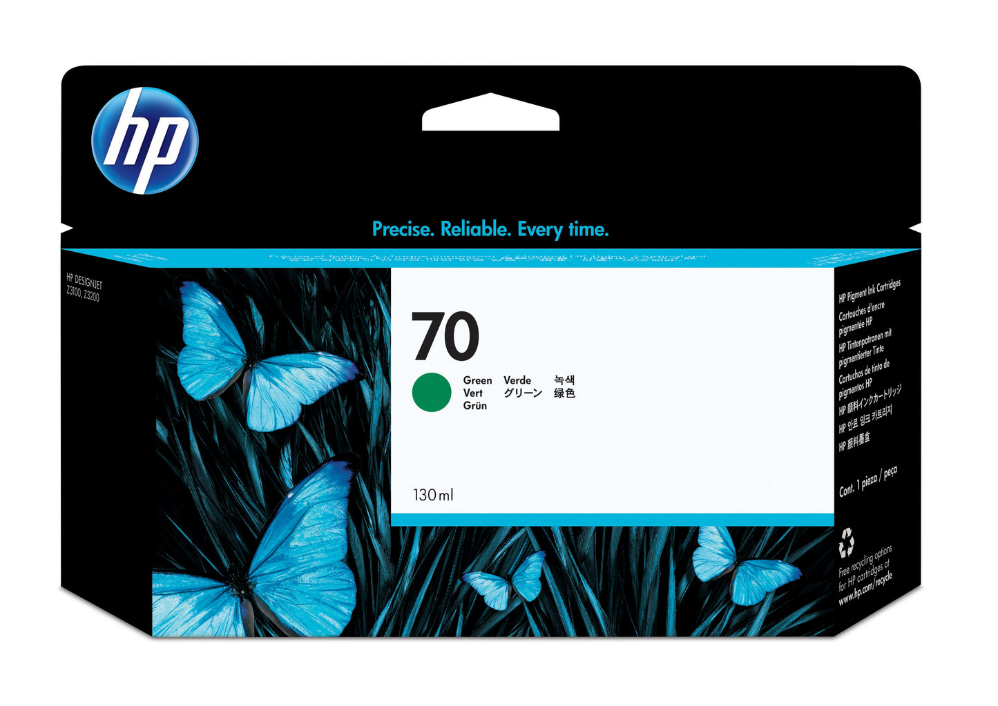 Tinta hp lf 70 verde designjet z3100 130ml