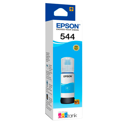 Tinta Epson Original T544-AL EcoTank L1110/L3110/L3150/L5190 Color Cian