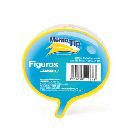 Notas adhesivas janel memo tip pensamiento 3x3 c/250
