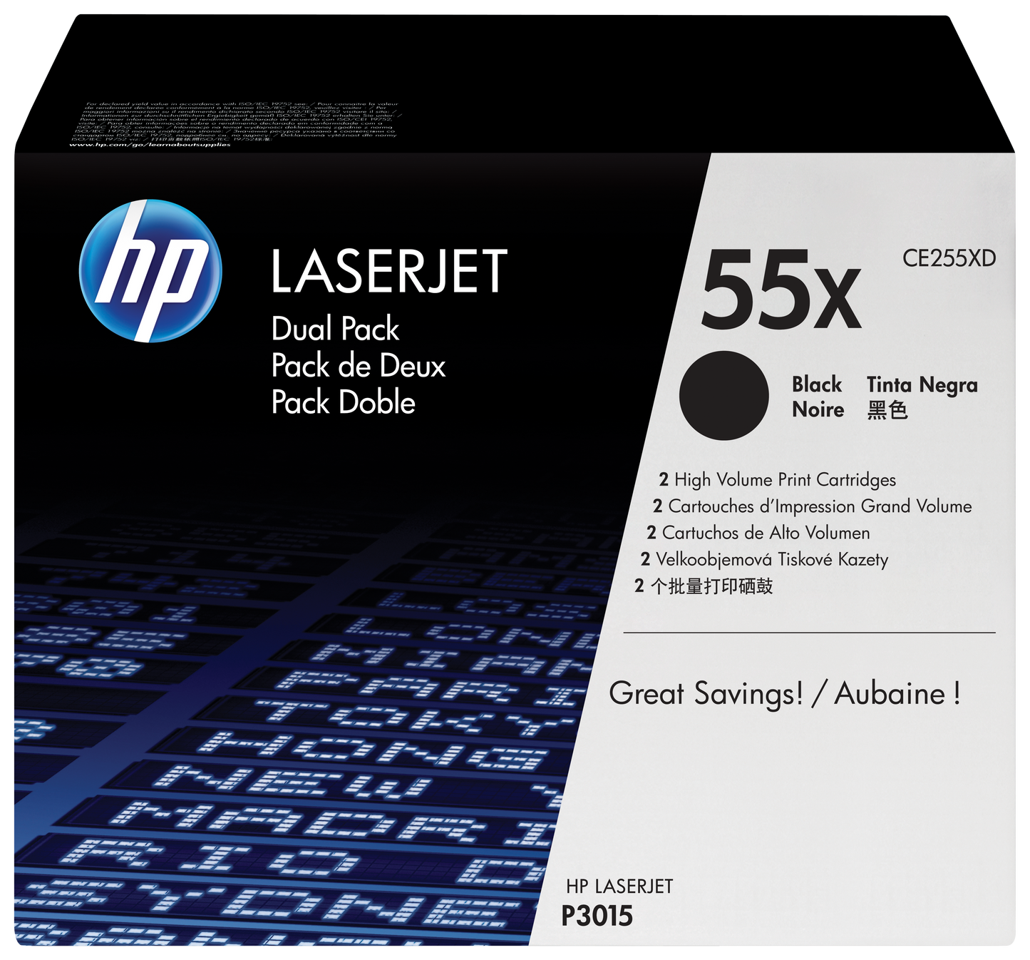 Toner hp p3015 negro dual pack
