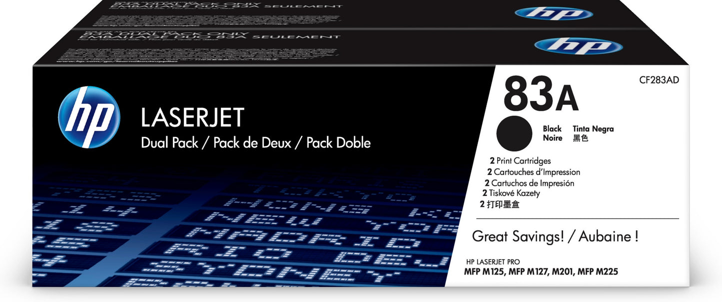 Toner HP 83A LaserJet Negro Dual Pack