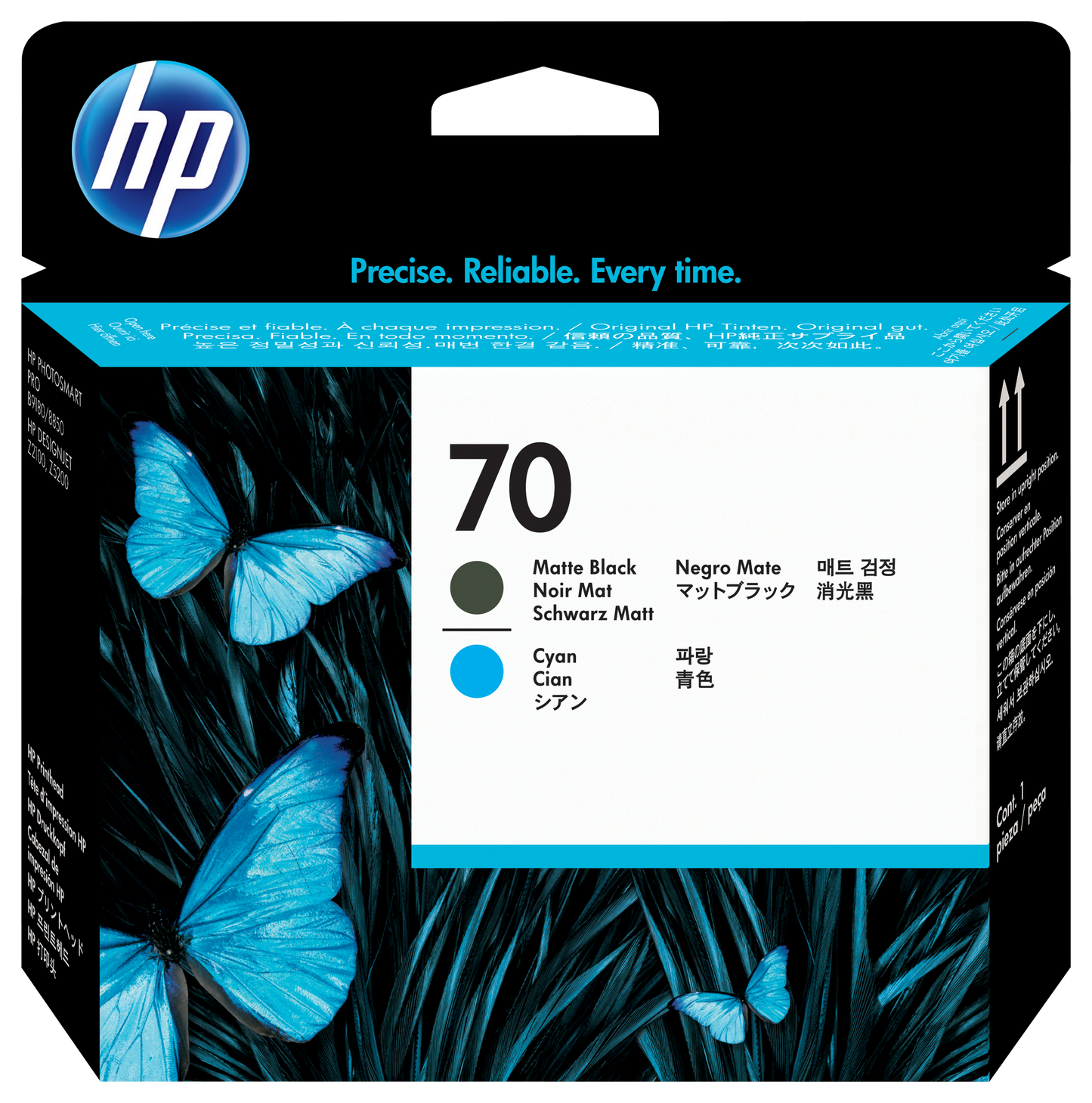 Cabezal HP 70 Color Negro Mate-Cian