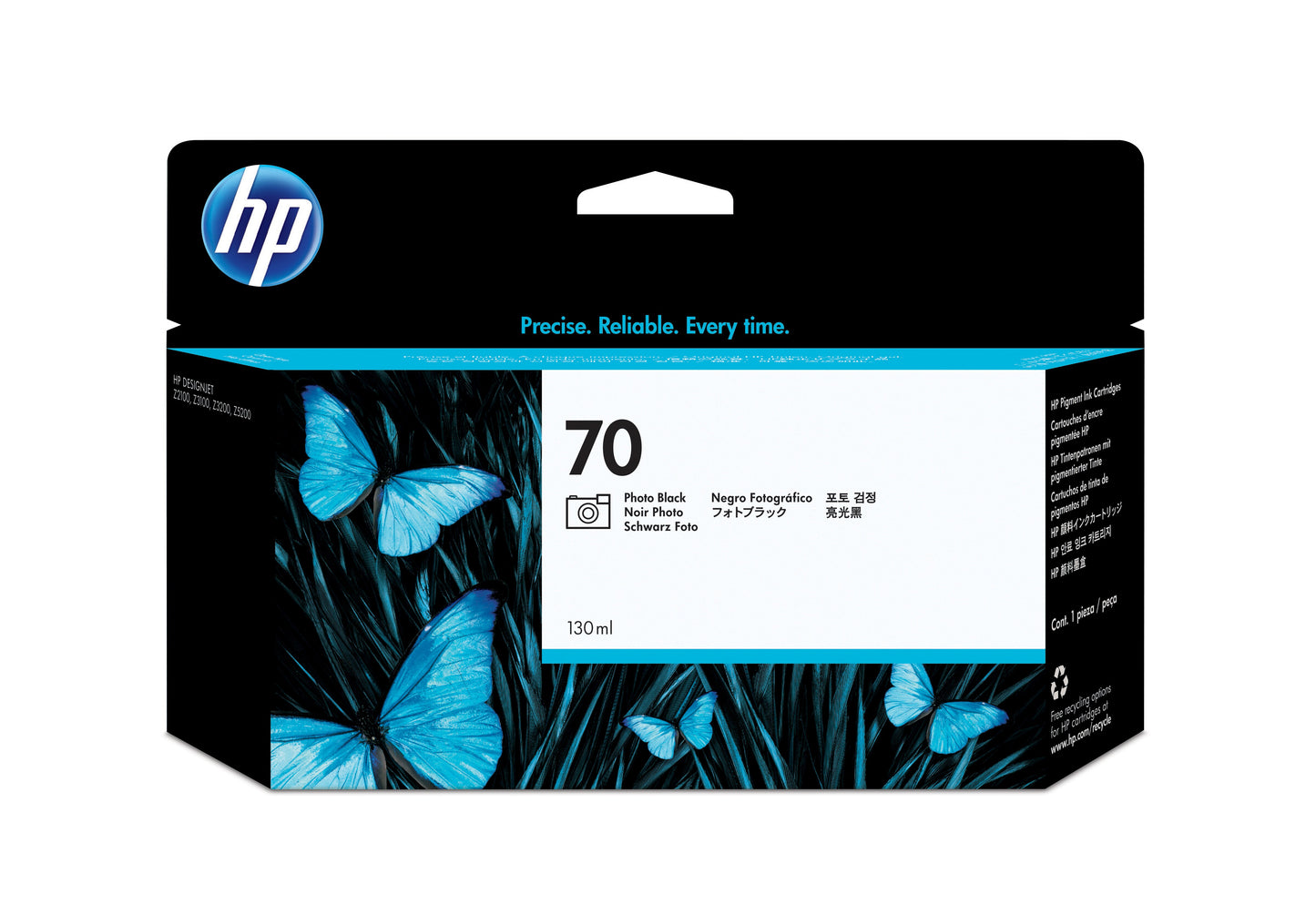 Tinta hp lf 70 negro foto designjet z2100 z3100 130ml