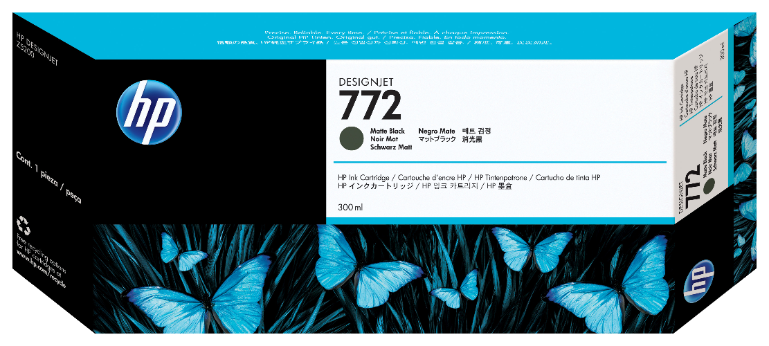 Tinta hp lf 772 negro mate designjet z5200 300ml