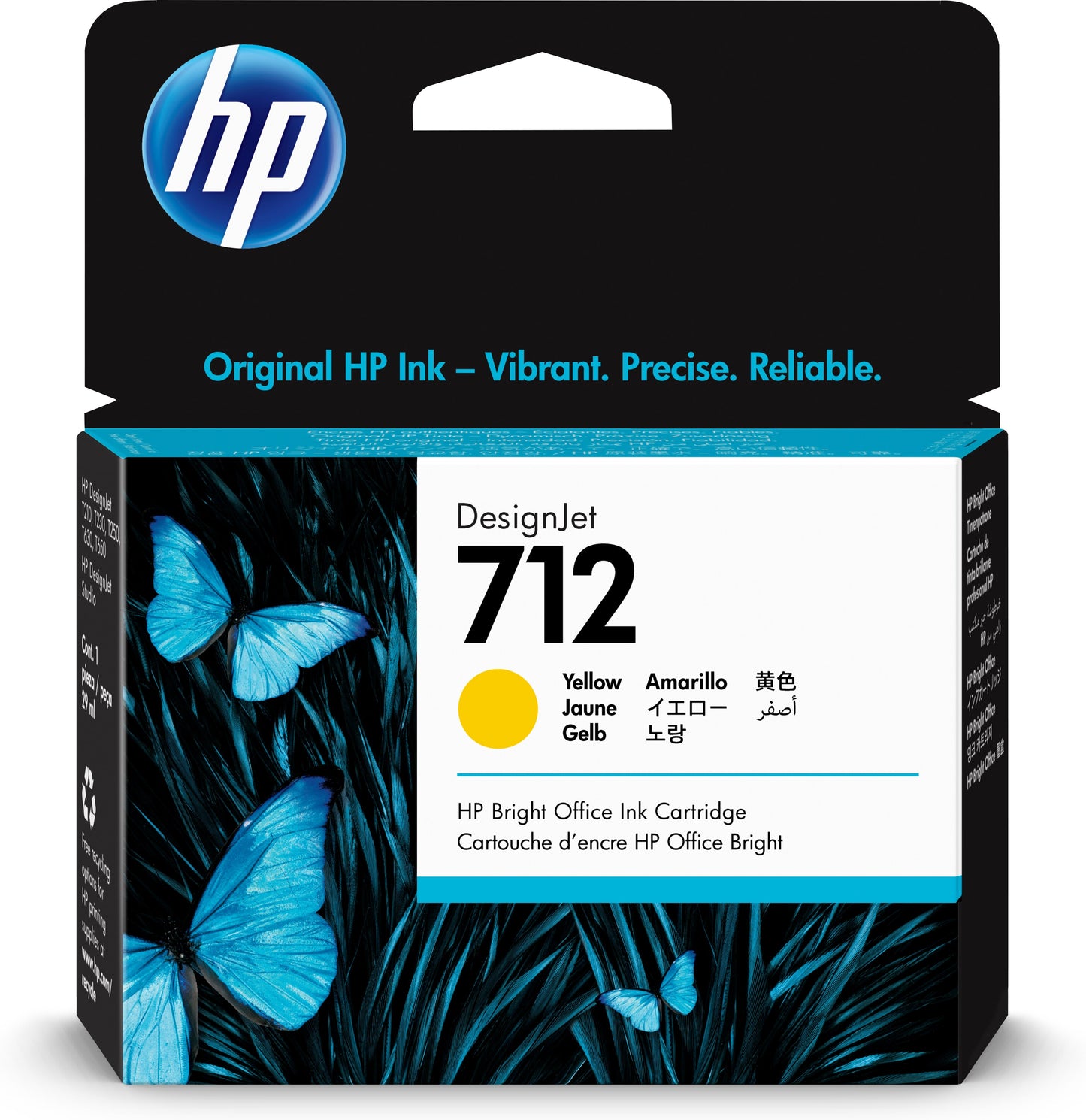 Tinta HP LF DesignJet 712 29ml Color Amarillo