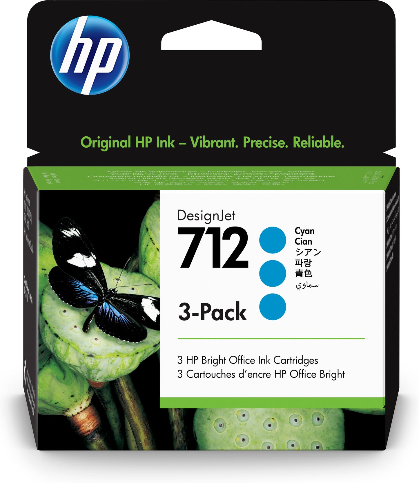 Tinta HP LF DesignJet 712 3 Pack 29ml Color Cian