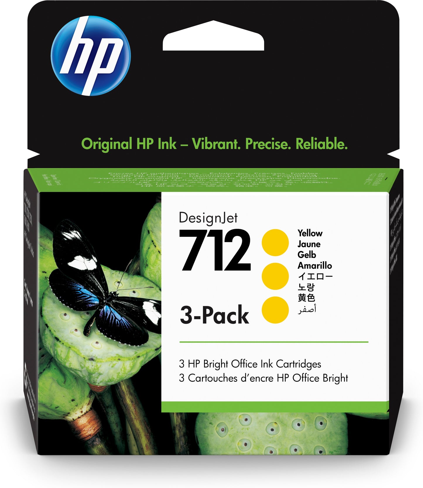 Tinta HP LF DesignJet 712 3 Pack 29ml Color Amarillo