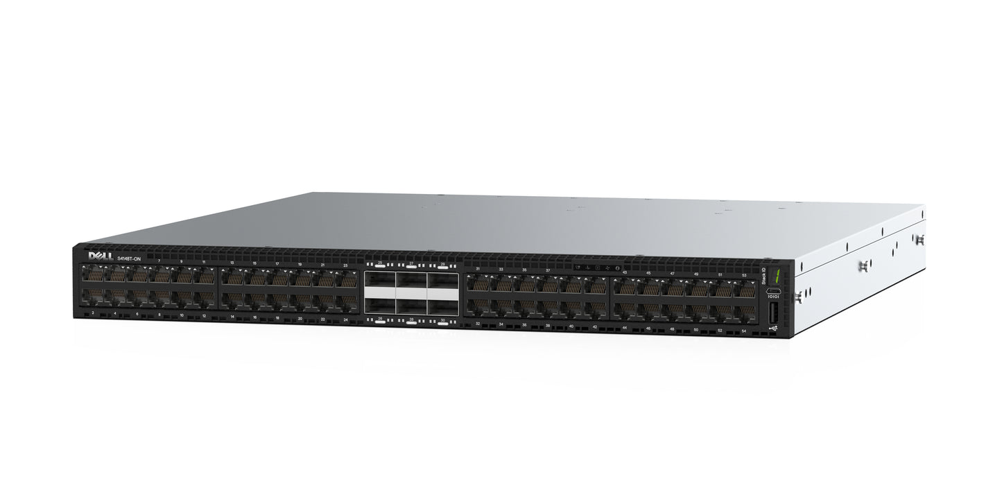 Switch Dell EMC S4148T-ON 1U 48x10Gbase-T 4xQSFP28 2xQSFP IO PSU 2 PSU ProSupport NBD 15 meses