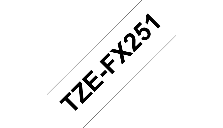Cinta Brother Flexible Negro Sobre Blanco 24mm