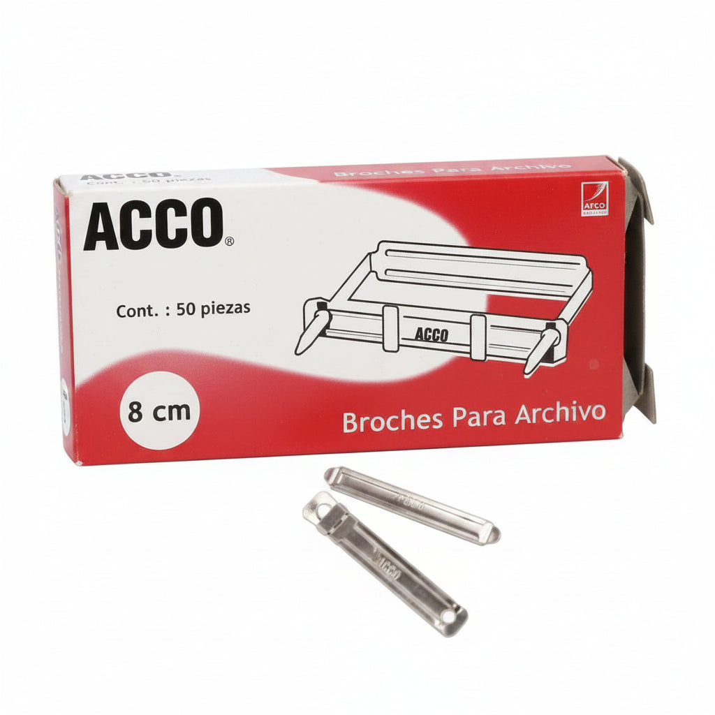 Broche Acco No.8 cm P1580 Con 50 piezas