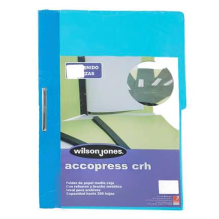 Folder Accopress crh Carta azul claro Paquete con 10 piezas