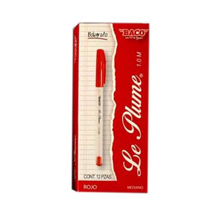 Boligrafo BACO Le plume 1.0mm Rojo Caja C/12