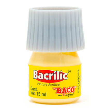 Pintura baco acrílica amarillo pastel 15ml c/10