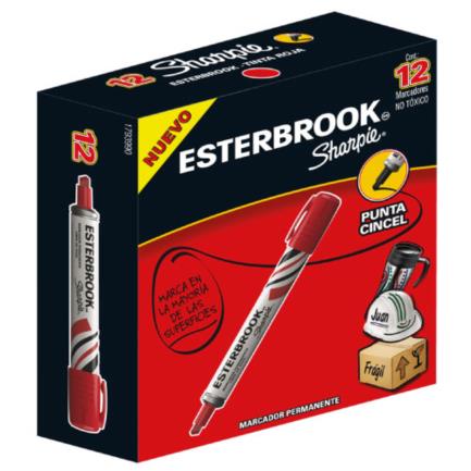 Marcador berol permanente esterbrook rojo c/12 piezas