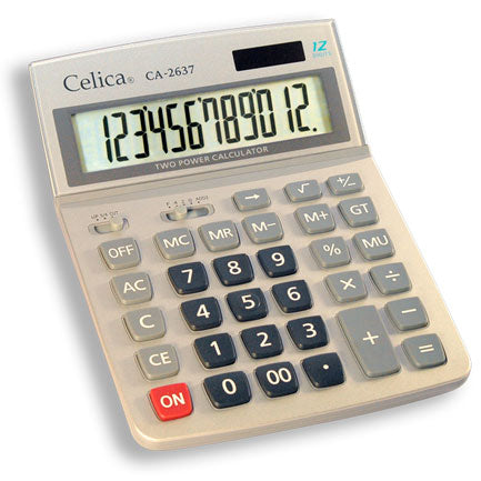 Calculadora celica mega esc 12 digitos cubierta metalica