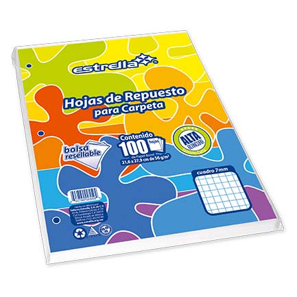 Hoja repuesto estrella carta c5 100h c/20