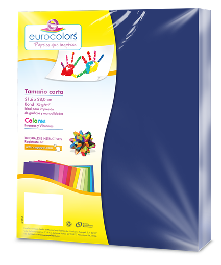 Papel cortado eurocolors carta azul aquamarino c/100