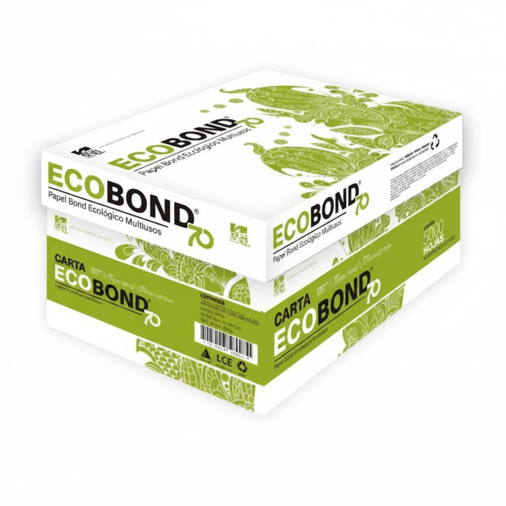 Papel Cortado Ecobond 70 Carta 93% Blancura 70 gr C/5000 Hojas
