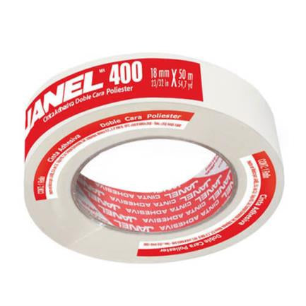 Cinta adhesiva janel doble capa poliester 400 18 x 50