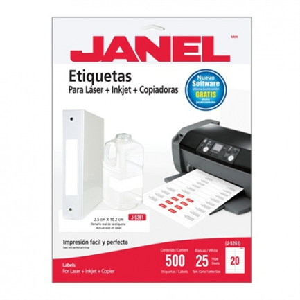 Etiqueta janel 108 carta laser j5261 c/25 hjs