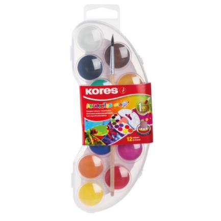 Set de acuarelas mini kores 12 pastillas con pincel